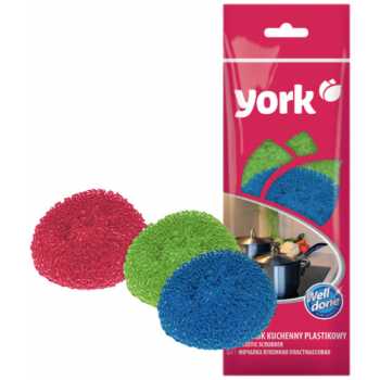Губка  для тефлоновой посуды YORK полипропилен, 3 шт/уп