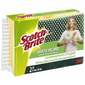 Губки для посуды SCOTCH-BRITE Интенсив формовонная, 2 шт/уп