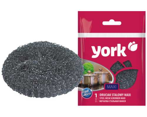 Мочалка для посуды YORK Maxi металлическая, 1 шт/уп