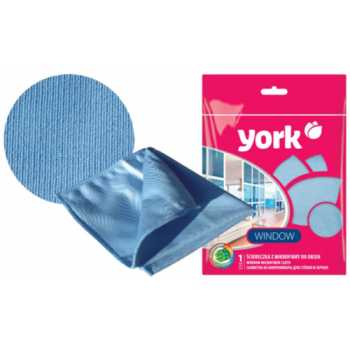 Салфетка из микрофибры YORK для уборки стеклянных и зеркальных поверхностей, 30х30 см, 1шт/уп