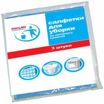 Салфетки универсальные PACLAN неткан.полотно, 30х38см, 3 шт/уп