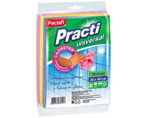 Салфетки универсальные PACLAN неткан.полотно, 30х40 см, 10 шт/уп