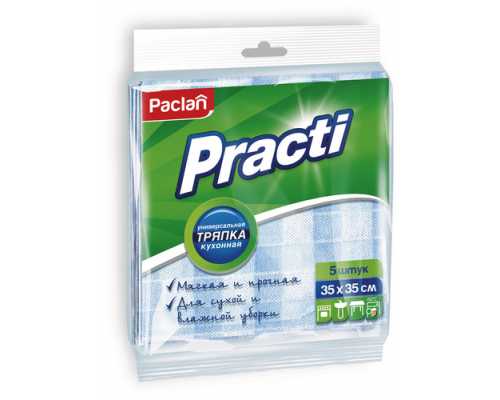 Салфетки универсальные PACLAN Practi для кухни, 35х35 см, 5 шт/уп