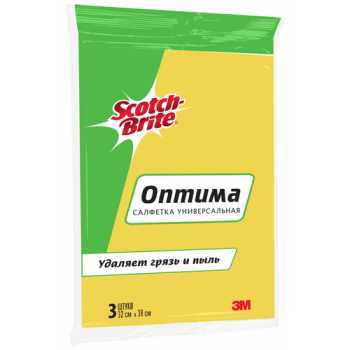 Салфетки универсальные SCOTCH-BRITE Оптима 32 х 38 см, 3 шт/уп
