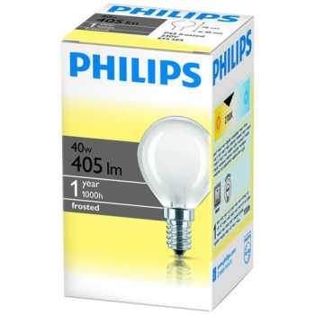 Лампа накаливания шарик PHILIPS цоколь E14, 40 Вт, матовая