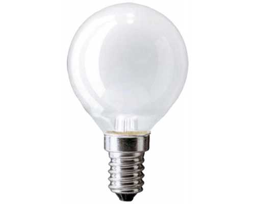 Лампа накаливания шарик PHILIPS цоколь E14, 60 Вт, матовая