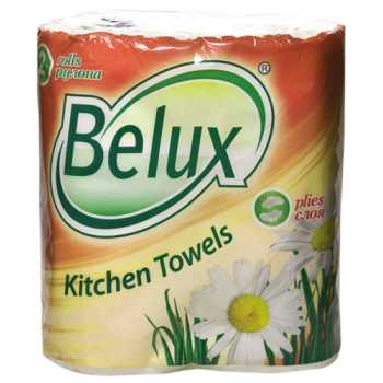 Рулонные бумажные полотенца BELUX Рулонные бумажные полотенца BELUX, 2 слоя, белые, 2 рулона/уп