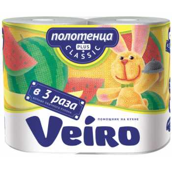 Рулонные бумажные полотенца LINIA VEIRO Classic Plus Рулонные бумажные полотенца LINIA VEIRO Classic Plus,  2 слоя, белые с тиснением, 2 рулона
