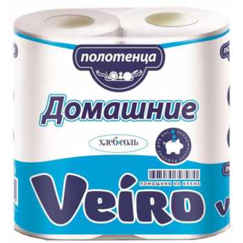 Рулонные бумажные полотенца LINIA VEIRO Домашние Рулонные бумажные полотенца LINIA VEIRO Домашние, 2 слоя, белые с тиснением, 2 рулона