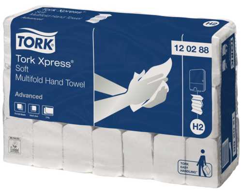 Бумажные полотенца TORK H2 Advanced Бумажные полотенца TORK H2 Advanced, белые двухслойные, складка М, 136 листов/уп, 21 уп/ящ, для держателей, арт 80854, 80585, 81397, 81398, 8849