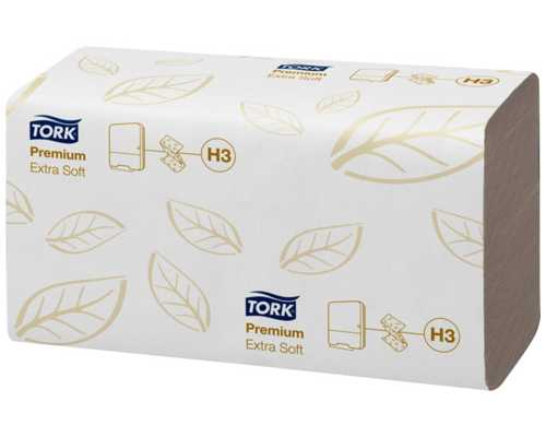 Бумажные полотенца TORK H3 Premium Бумажные полотенца TORK H3 Premium, белые, двухслойные, складка "ZZ", 200 листов/уп, 15 уп/ящ, для держат. арт 80851,80583,83146,80584