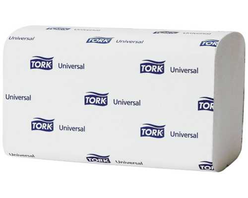Бумажные полотенца TORK H3 Universal Бумажные полотенца TORK H3 Universal, белые, однослойные, складка "ZZ", 250 листов/уп, 20уп/ящ, для держат. арт 80851,83146