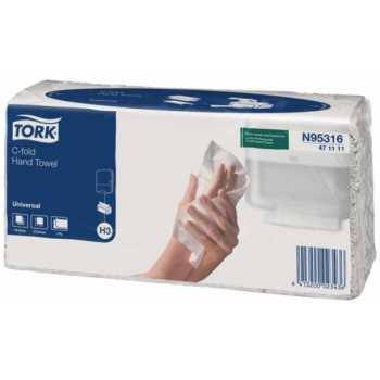 Бумажные полотенца TORK H3 Universal Бумажные полотенца TORK H3 Universal , натуральный белый, двухслойные, складка "С", 120 листов/уп, 20 уп/ящ, для держат. арт 80851,80583,80584,83146