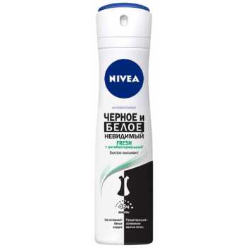 Дезодорант для тела NIVEA женский Гладкий Шелк Черное и Белое Невидимый, 150 мл