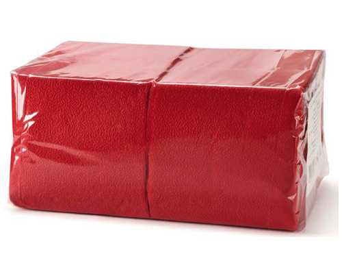 Салфетки Big Pack LISTA 24x24 см, красные, однослойные, 400 шт/уп