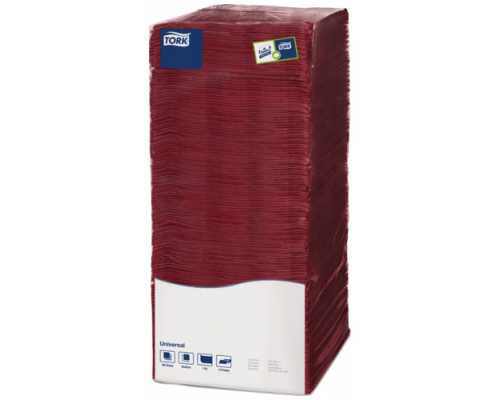 Салфетки Big Pack TORK Universal 25x25 см, цвет бургунди, однослойные, 500 шт/уп
