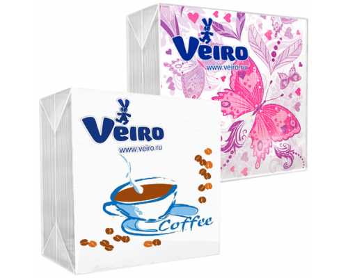 Салфетки LINIA VEIRO c рисунком 24х24 см, однослойные, 50 шт/уп