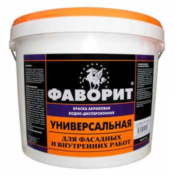 Краска универсальная ФАВОРИТ ВДАК-11 Ф1 белая, 15 кг, акриловая фасадная