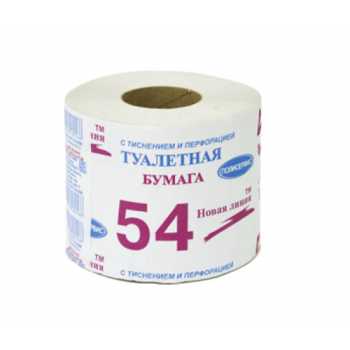 Туалетная бумага НОВАЯ ЛИНИЯ 54 35 метров, серая, однослойная, на втулке
