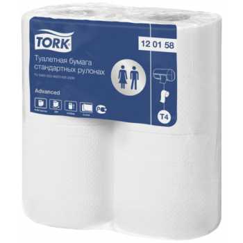 Туалетная бумага TORK Advanced T4 белая, двухслойная, 4 рулона/уп