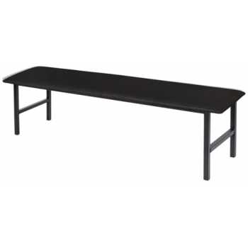 Банкетка полумягкая Адель 1500 черный кожзам К-01, каркас черный