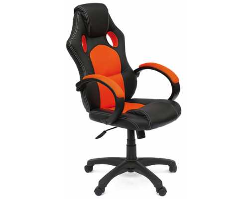 Кресло RACER GT экокожа/ткань, металлик/красный, 36/08