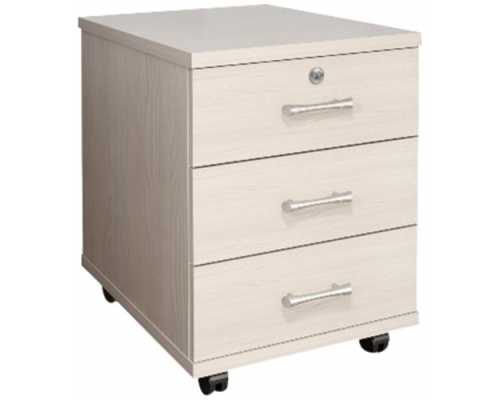 МОНОЛИТ Тумба выкатная 3-ящичная с замком ТМ25 15 Дуб молочный, 406х518х534 мм