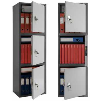 Шкафы бухгалтерские AIKO SL Шкаф бухгалтерский AIKO SL-150T/3, 460х1490х340 мм, 3 отделения, ключевые замки, трейзер