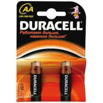 Батарейки алкалиновые DURACELL AA/316/LR6, 1,5 В, 2 шт/уп