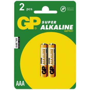 Батарейки алкалиновые GP Super Alkaline AAA/286/LR03, 1,5 В, 2 шт/уп