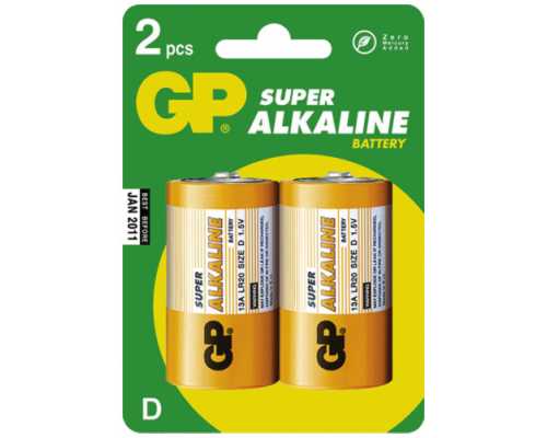Батарейки алкалиновые GP Super Alkaline D/373/LR20, 1,5 В, 2 шт/уп
