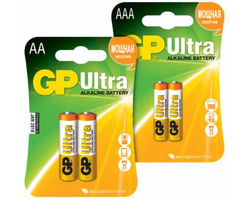Батарейки алкалиновые GP Ultra Alkaline AA/316/LR6, 1,5 В, 4 шт/уп