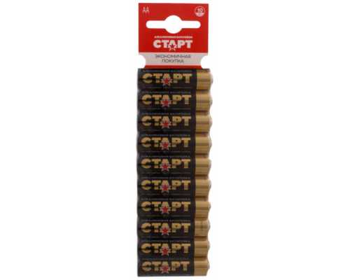 Батарейки алкалиновые СТАРТ АА/LR6/BL2, 1,5 В, 10 шт/уп (в пленке)