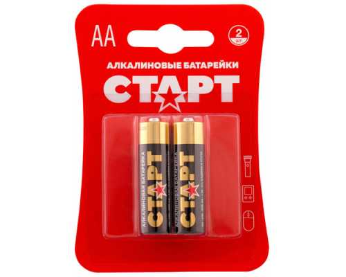 Батарейки алкалиновые СТАРТ АА/LR6/BL2, 1,5 В, 2 шт/уп