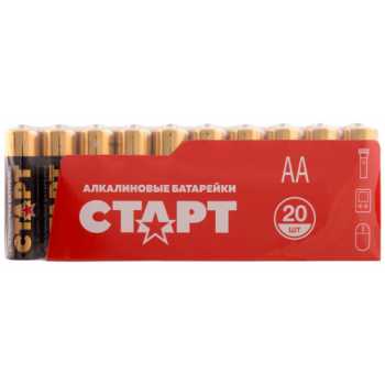 Батарейки алкалиновые СТАРТ АА/LR6/BL2, 1,5 В, 20 шт/уп (в пленке)