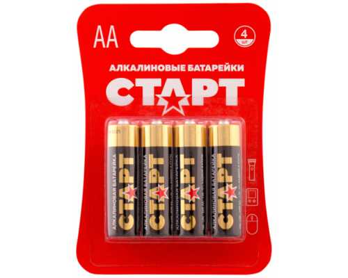 Батарейки алкалиновые СТАРТ АА/LR6/BL4, 1,5 В, 4 шт/уп