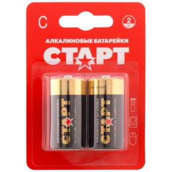 Батарейки алкалиновые СТАРТ C/343/LR14, 1,5 В, 2 шт/уп