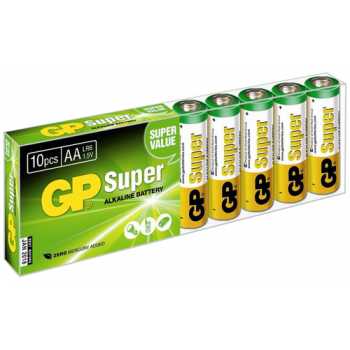 Батарейки GP Super Alkaline AA/LR6/15A, 10 шт/уп (в пленке)