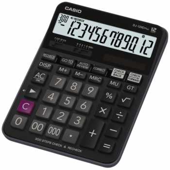 Настольный калькулятор CASIO DJ-120DPLUS-W-EP 12 разрядов, черный