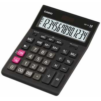 Настольный калькулятор CASIO GR-12 W-EH Настольный калькулятор CASIO GR-14 W-EH, 14 разрядов, черный