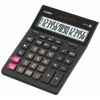Настольный калькулятор CASIO GR-12 W-EH Настольный калькулятор CASIO GR-16 W-EH, 16 разрядов, черный