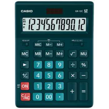 Настольный калькулятор CASIO GR-12C Настольный калькулятор CASIO GR-12C-DG-W-EP, 12 разрядов, темно-зеленый