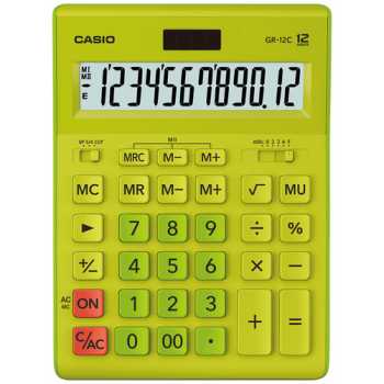 Настольный калькулятор CASIO GR-12C Настольный калькулятор CASIO GR-12C-GN-W-EP, 12 разрядов, салатовый