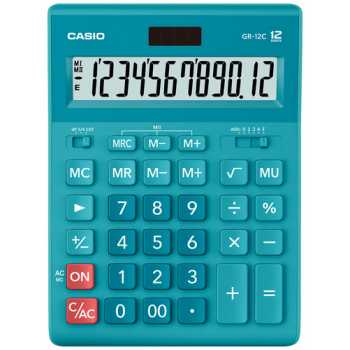 Настольный калькулятор CASIO GR-12C Настольный калькулятор CASIO GR-12C-LB-W-EP, 12 разрядов, голубой