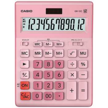 Настольный калькулятор CASIO GR-12C Настольный калькулятор CASIO GR-12C-PK-W-EP, 12 разрядов, розовый