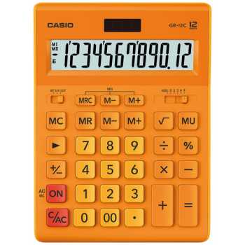 Настольный калькулятор CASIO GR-12C Настольный калькулятор CASIO GR-12C-RG-W-EP, 12 разрядов, оранжевый