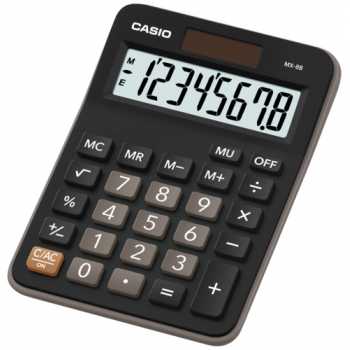 Настольный калькулятор CASIO MX-12B-W-EC Настольный калькулятор CASIO MX-8B-BK-W-EC, 8 разрядов, черный