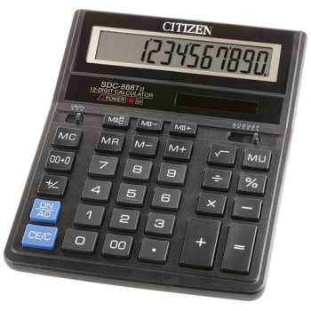Настольный калькулятор CITIZEN SDC-888TII 12 разрядов, черный