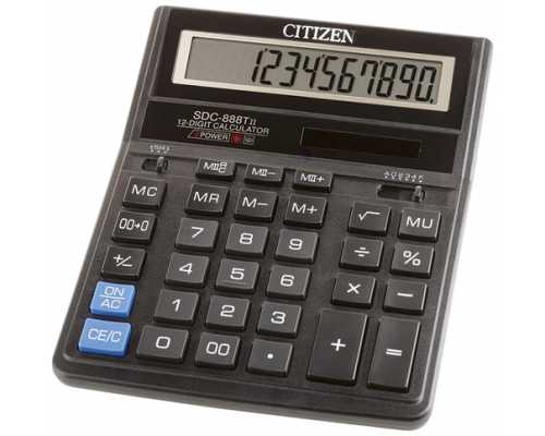 Настольный калькулятор CITIZEN SDC-888TII 12 разрядов, черный