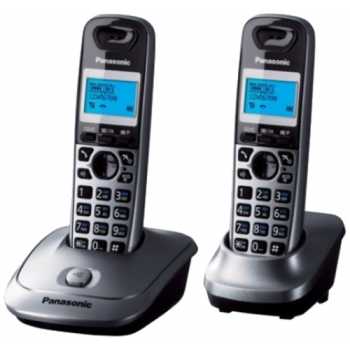 Радиотелефон PANASONIC KX-TG2512 Радиотелефон PANASONIC KX-TG2512RU2, темно-серый металлик/серый металлик
